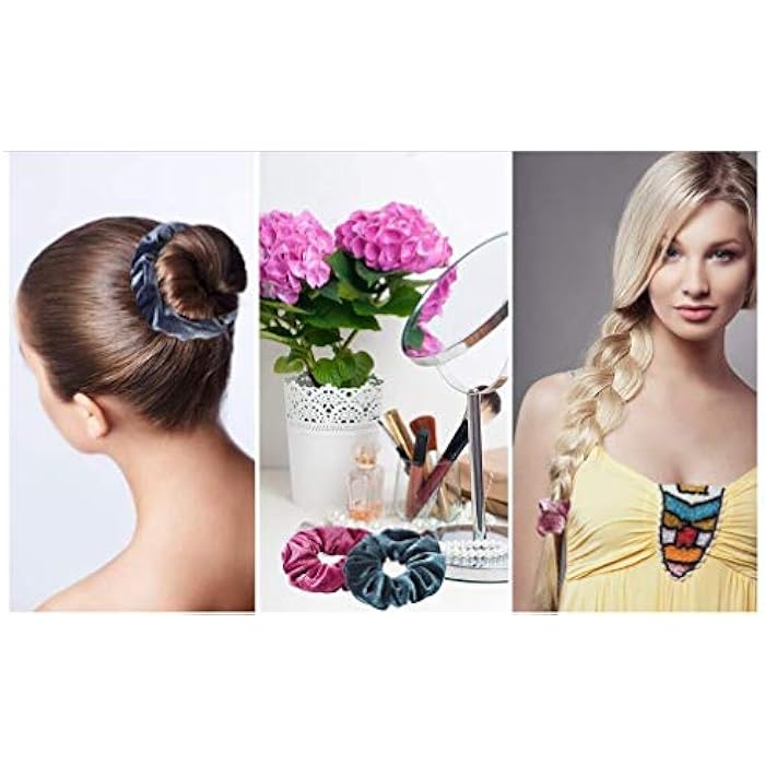LayYun Velvet Hair Scrunchies Set, Soft Elegant Hair Bobble Elastics Hair Scrunchy Hair Bands Headbands Women Scrunchies Bobbles Hair Ties, 12 Colors (12 Pack) - Image 4